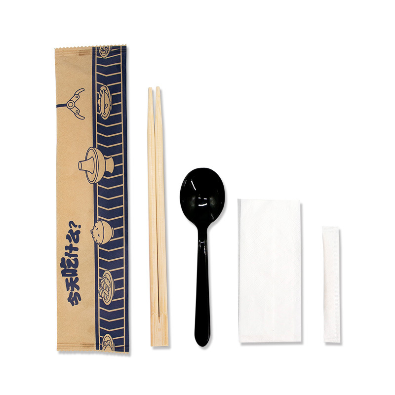 Disposable Chopsticks Tableware Pack Take-away Four-piece Set Hot Pot Chinese Lobster Shop Tableware Set Knife, Fork and Spoon Tool Kit