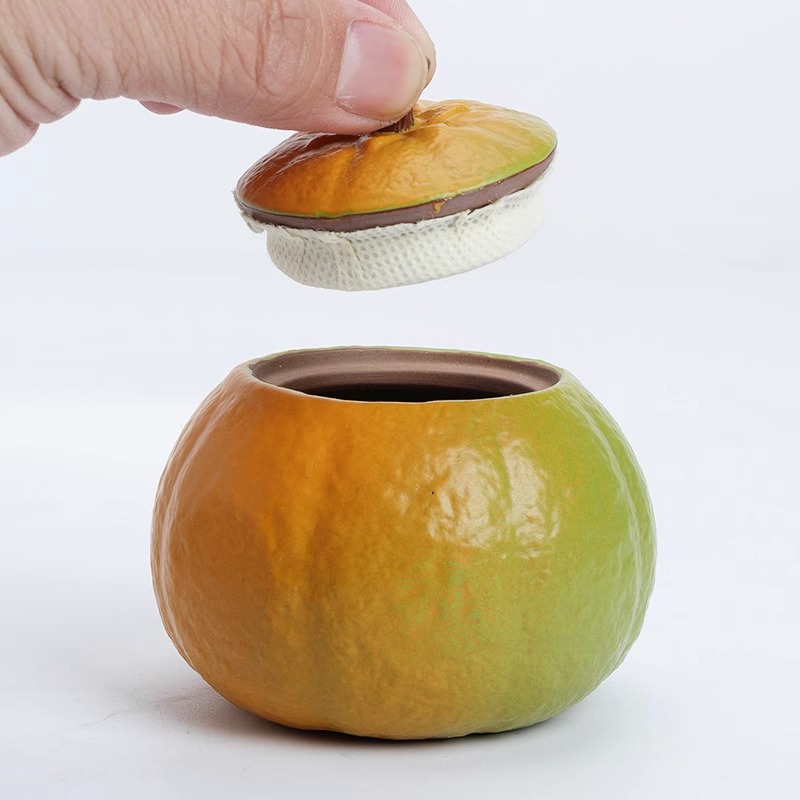 Orange Tea Jar Creative Tea Accessories Sealed Jar Household Tea Storage Jar Portable Jar Sealed Jar