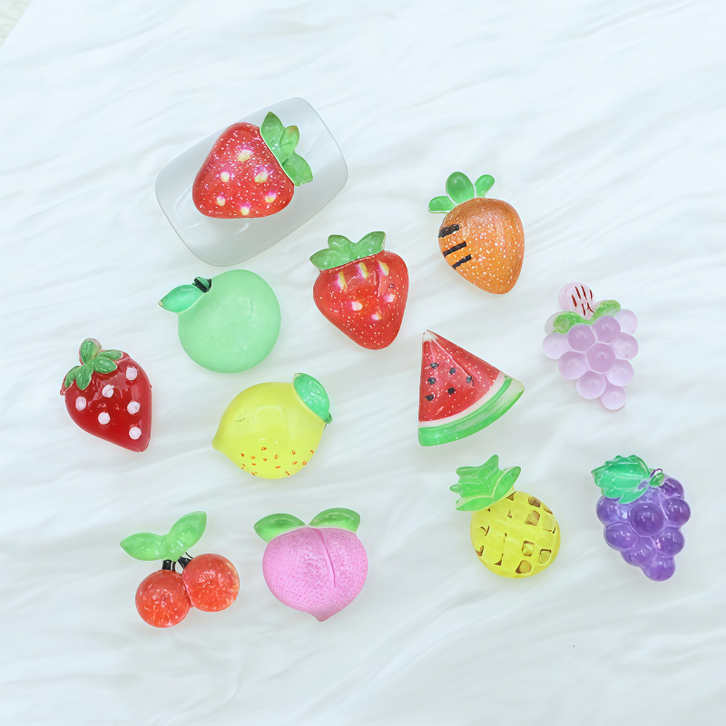 Nail Art Jewelry Fruit Cherry Strawberry Peach Artificial Fruit Nail Art Earrings DIY Jewelry Wearable Nail Wholesale