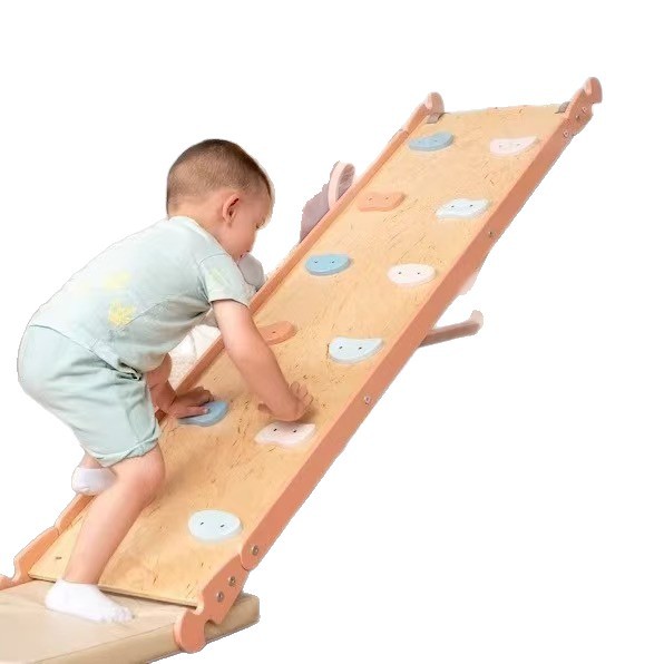 Cross-border Solid Wood Rock Climbing Rack Indoor Game Baby Swing Rack Educational Training Slide Wooden Climbing Rack