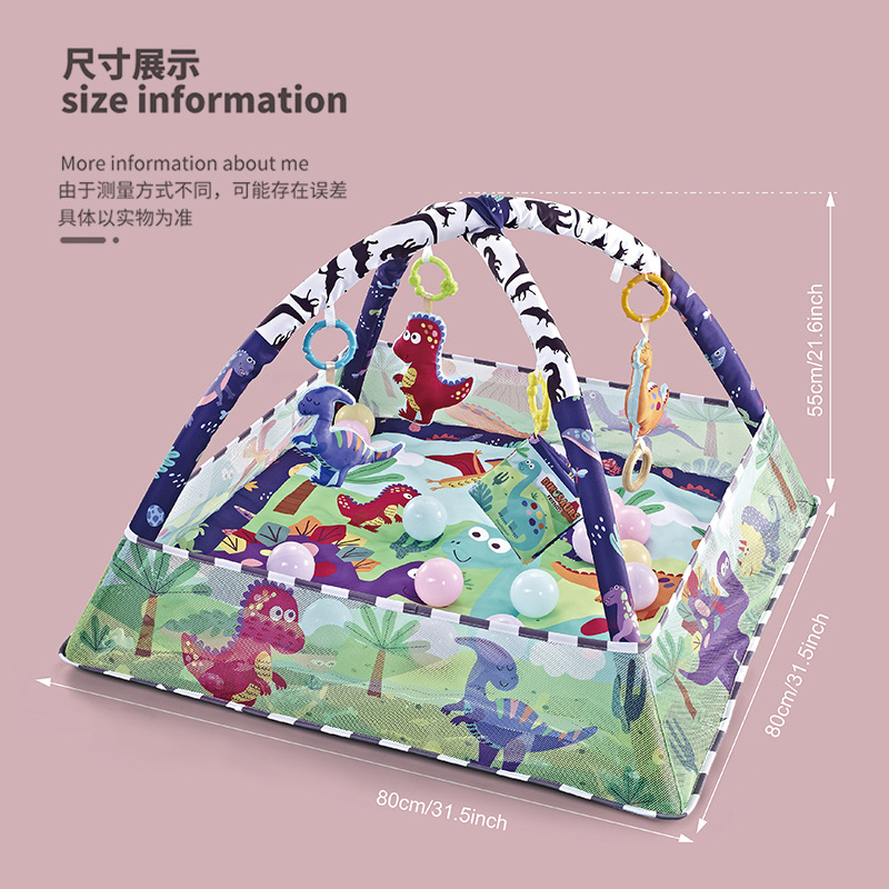 Baby Fitness Stand Upgraded Version Square Game Blanket Baby Cartoon Animal Ocean Ball Pool Crawling Floor Mat Learning to Crawl