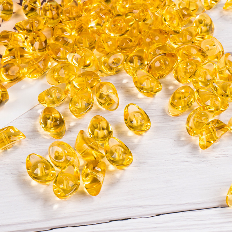 Small gold ingot with holes yellow crystal glass small gold ingot perforated crystal bead curtain lighting with pendant crystal ornaments