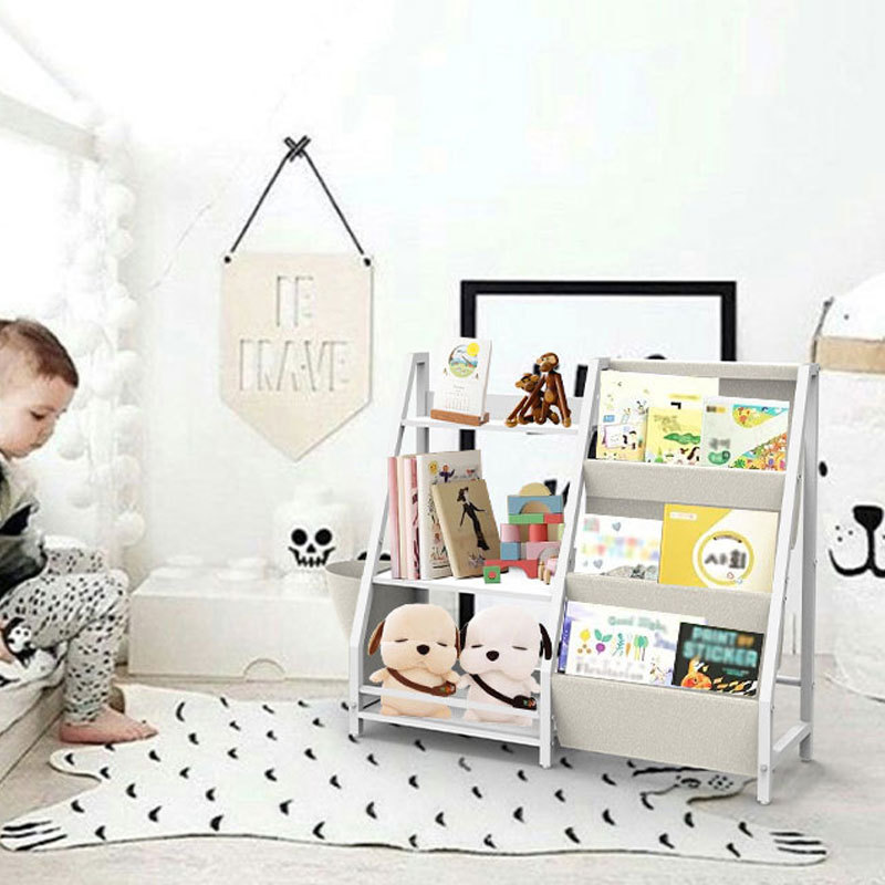 Bookshelf Floor Storage Rack Children's Book Cabinet Household Baby's Picture Book Iron Living Room Multi-Layer Toy Storage Storage