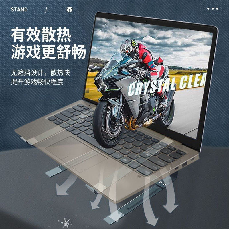 Cross-border new laptop stand double-layer vertical cooling desktop full metal thickened computer support rack