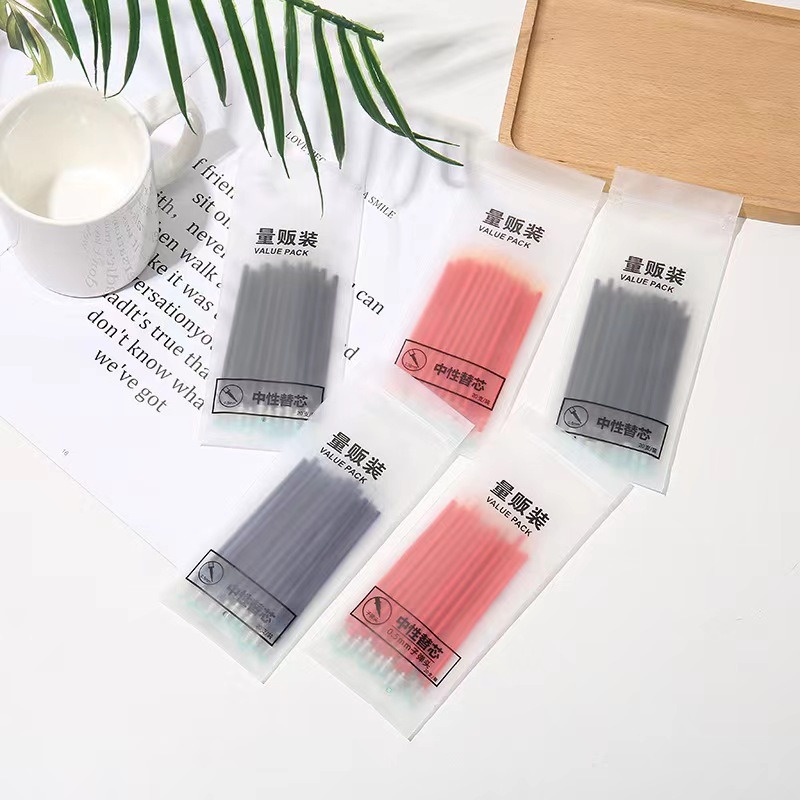 Black, Red, Blue Water-Based Bullet Tip Carbon Signature Ink Full Needle Tube Student Office Gel Pen Refill Customization