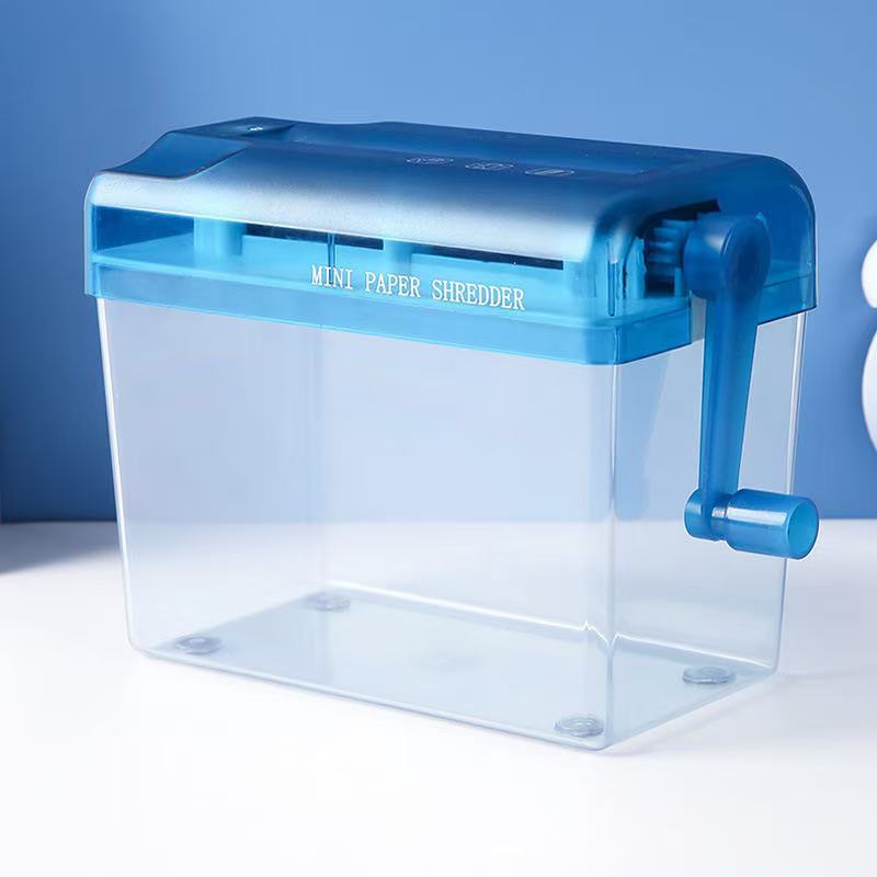 Office Desk Portable Mini Manual Shredder Small Household Silent Hand-Cranked Paper Shredder Cross-Border