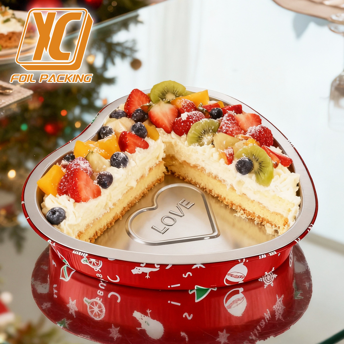 670 мл одноразовая алюминиевая форма для выпечки в форме сердца алюминиевая чаша для пудинга коробка для тортов упаковка оптом