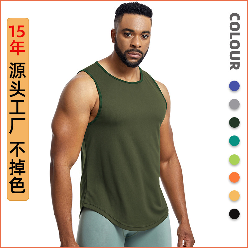 Silk Picture Cross-Border Sports Vest Men's Spring and Summer Loose Large Size Fitness Vest Running Training Basketball Vest