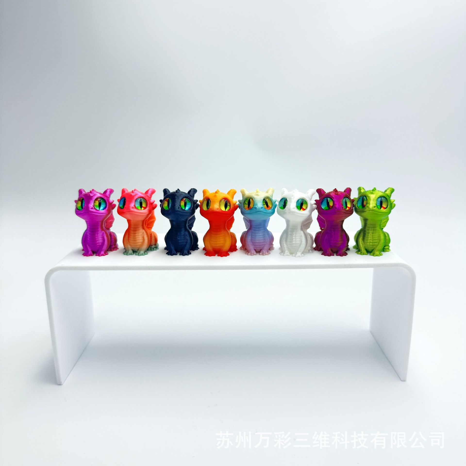 Cross-Border 3D Printed Ornaments, Cute Mini Eye-Patched Little Dragon Crafts, Cute Kidsren's Toys, Dolls, Factory Prices