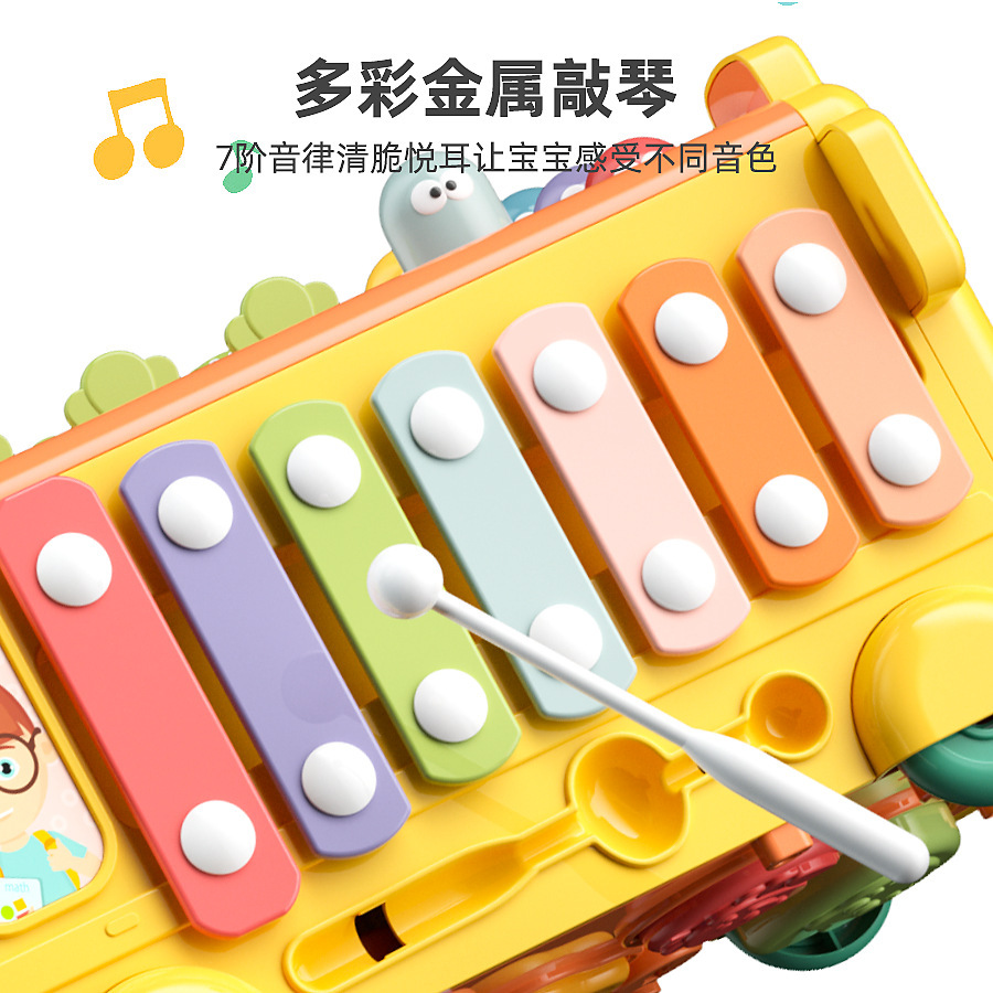 Children's Multifunctional Six-In-One Piano and Whack-A-Mole Baby Toy Children's Early Education One-Month-Old Baby Carrot Pulling Game