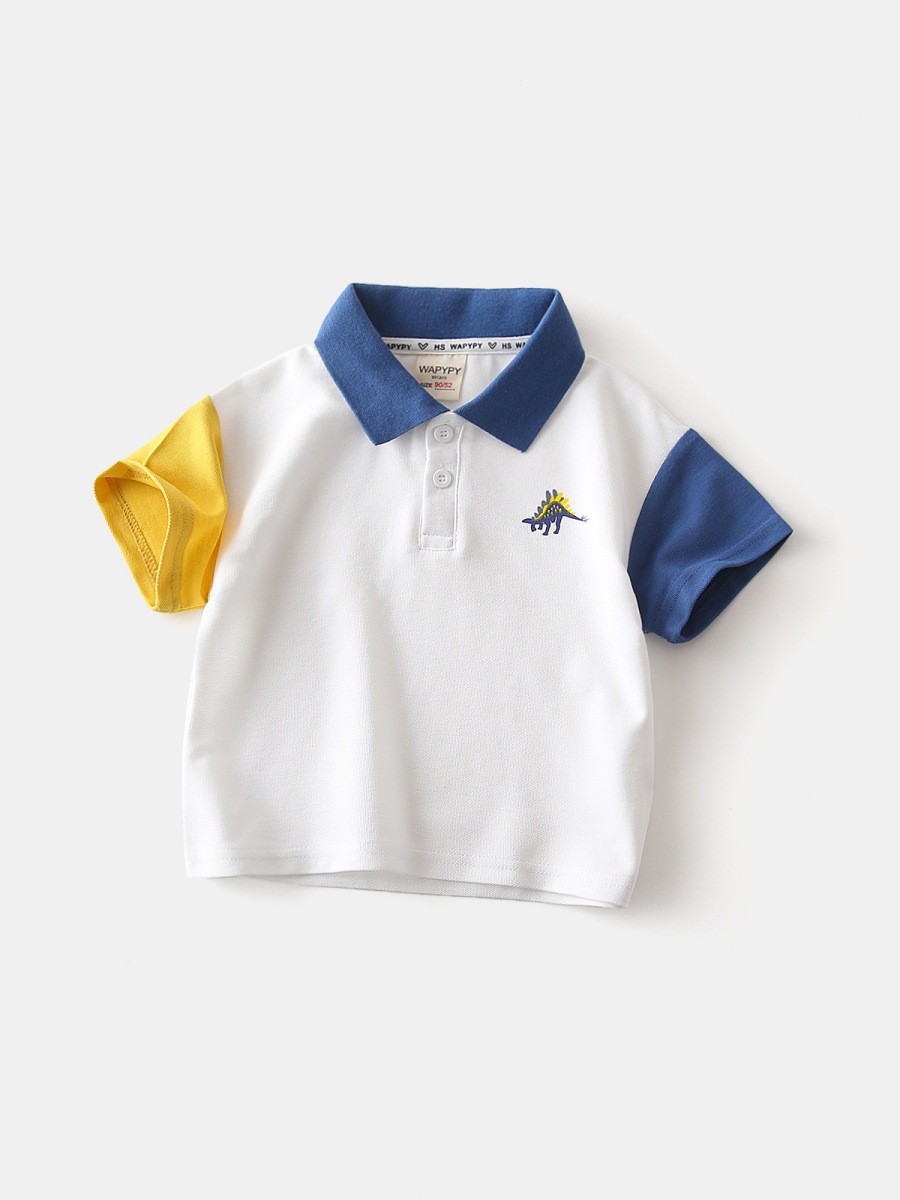 Children's Short-Sleeved T-Shirt 2026 New Summer Style Baby Lapel Top Boys' Dinosaur Polo Shirt Trendy One-Piece Wholesale