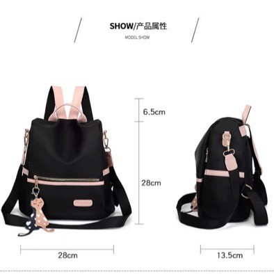 Backpack Women's Fashion Oxford Cloth Lightweight Double Back Large Capacity Travel Anti-Theft Women's Backpack Casual and Versatile Women's Bag
