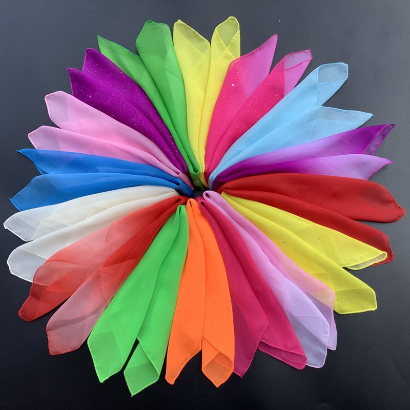 Самостоятельно произведенный прямой продажный танцевальный платок, платок-шарф, квадратный шарф, платок для танца Цзяочжоу Янко, легкий шифоновый шарф