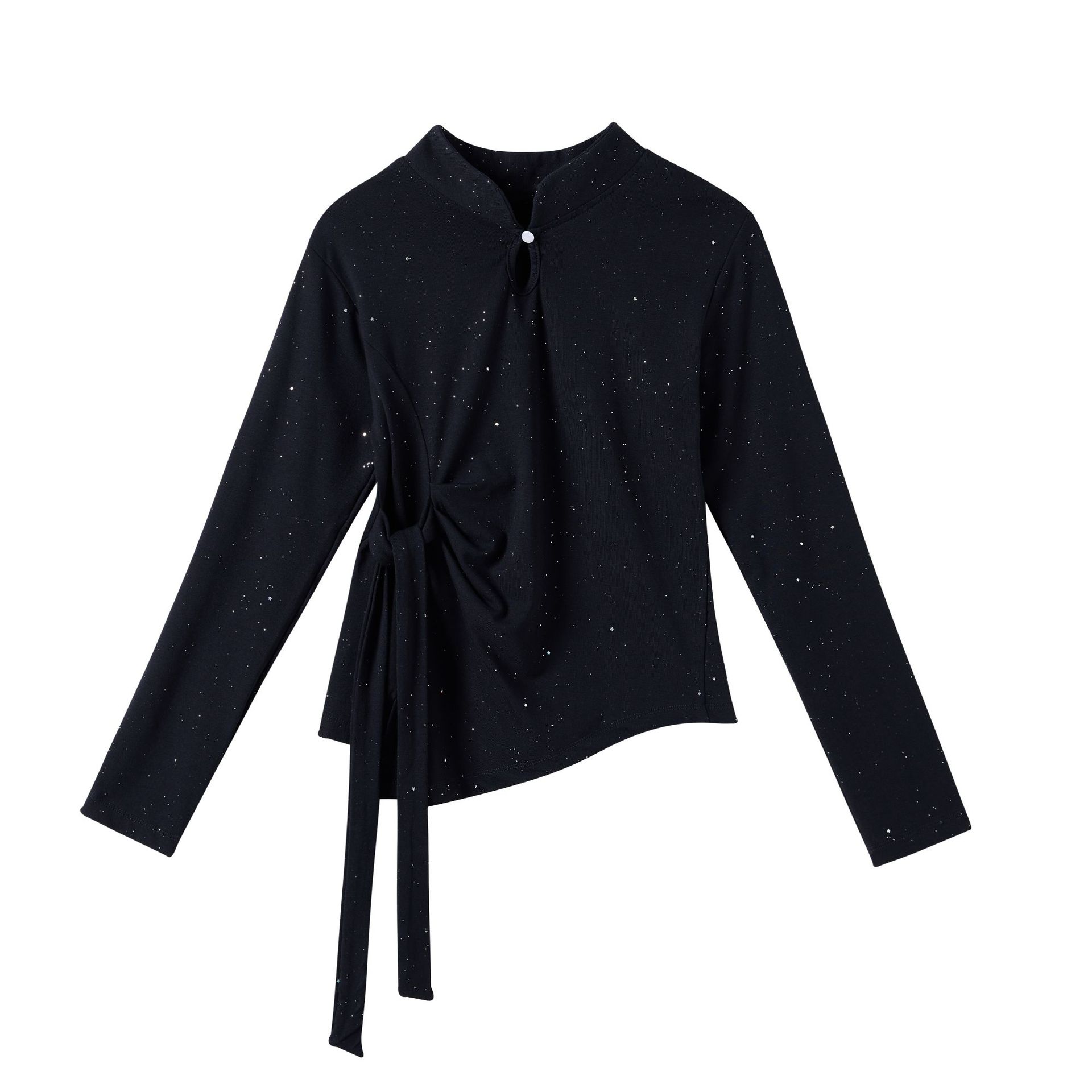 New Dance Costume Classical Dance Chinese Dance Outfit Set with Hotfix Rhinestones and Flowing Ribbons