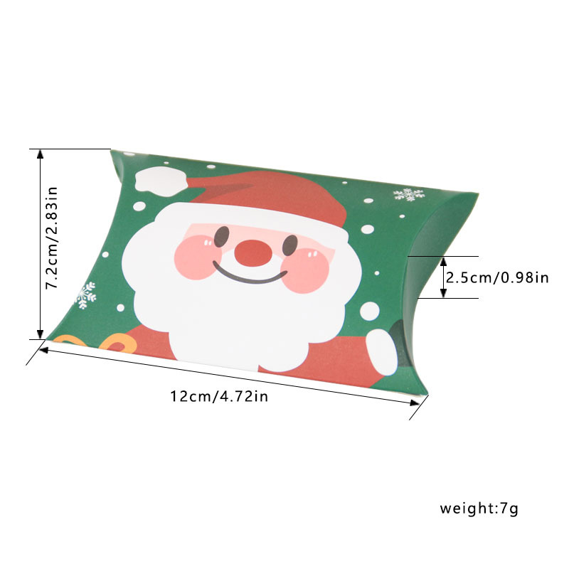 European new Christmas candy box Christmas pillow box packaging candy carton 12 color spot wholesale