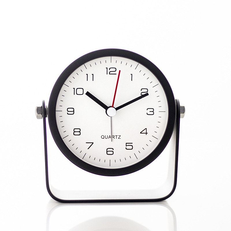 Cross-border children's metal small alarm clock for students silent desktop clock simple quartz clock flip alarm clock