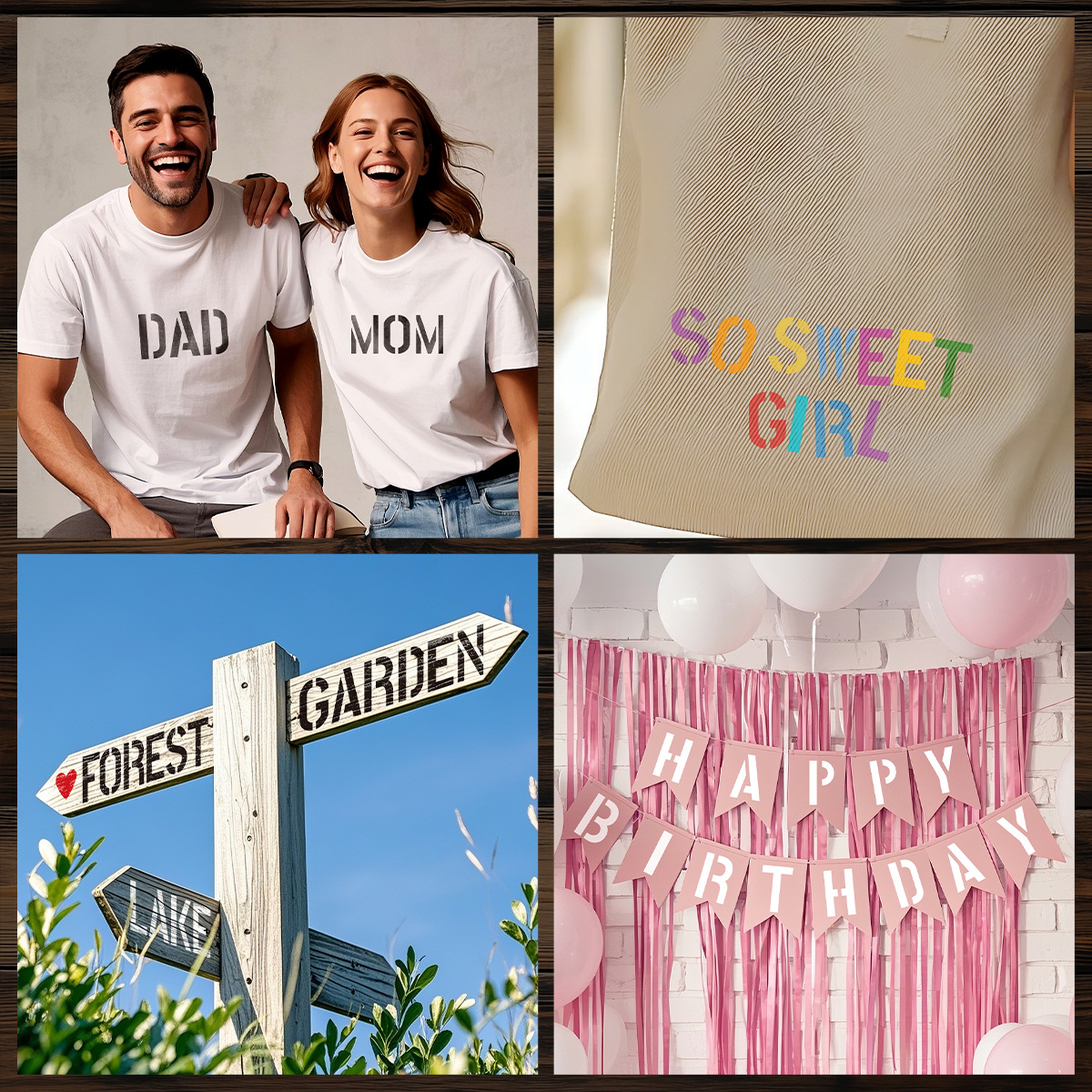 42 Pet Template Ruler Set Amazon Cross-Border English Uppercase Alphanumeric Drawing Spray Graffiti Template