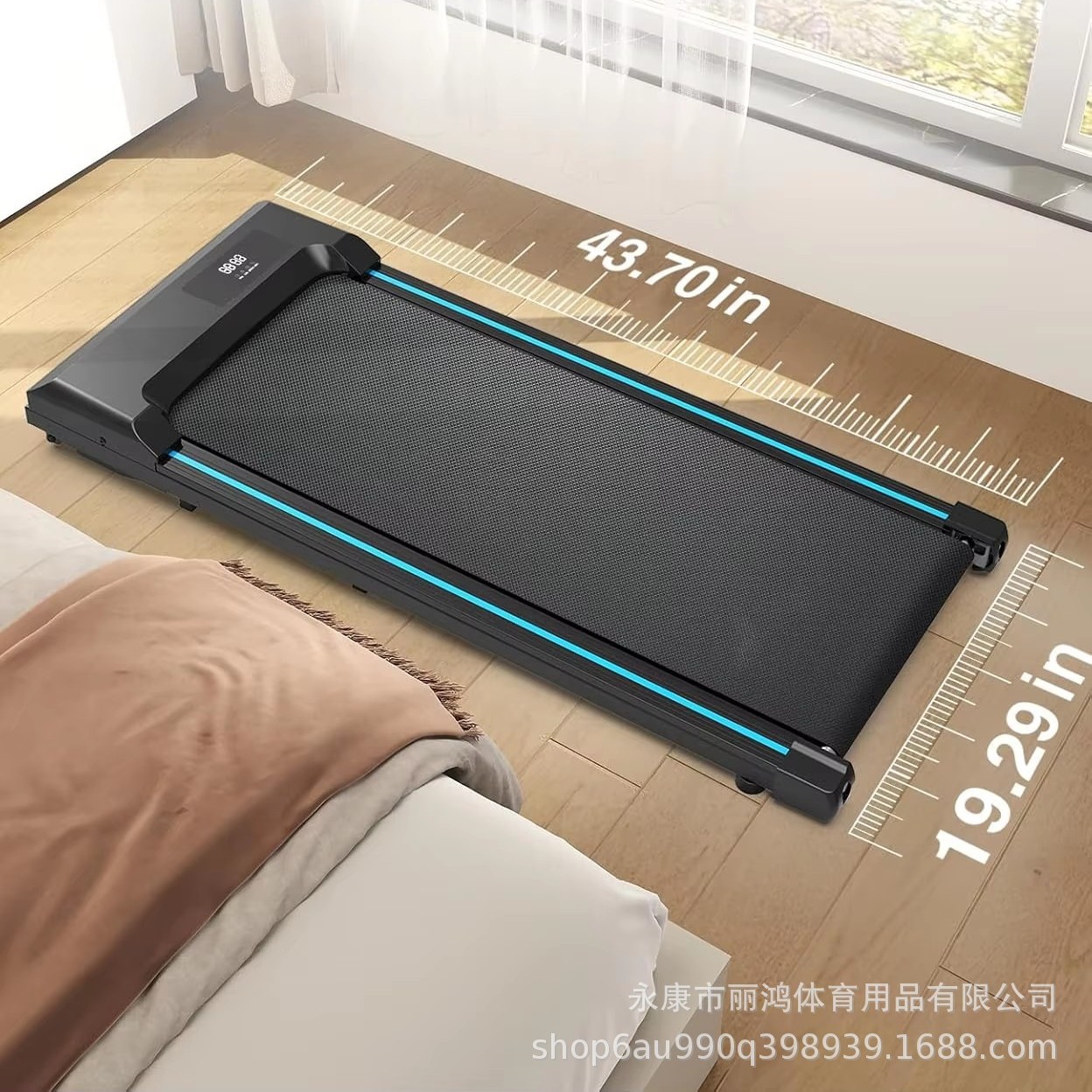 Cross-Border Flat Treadmill Household Small Mini Folding Silent Electric Indoor Simple Walking Machine Fitness Equipment