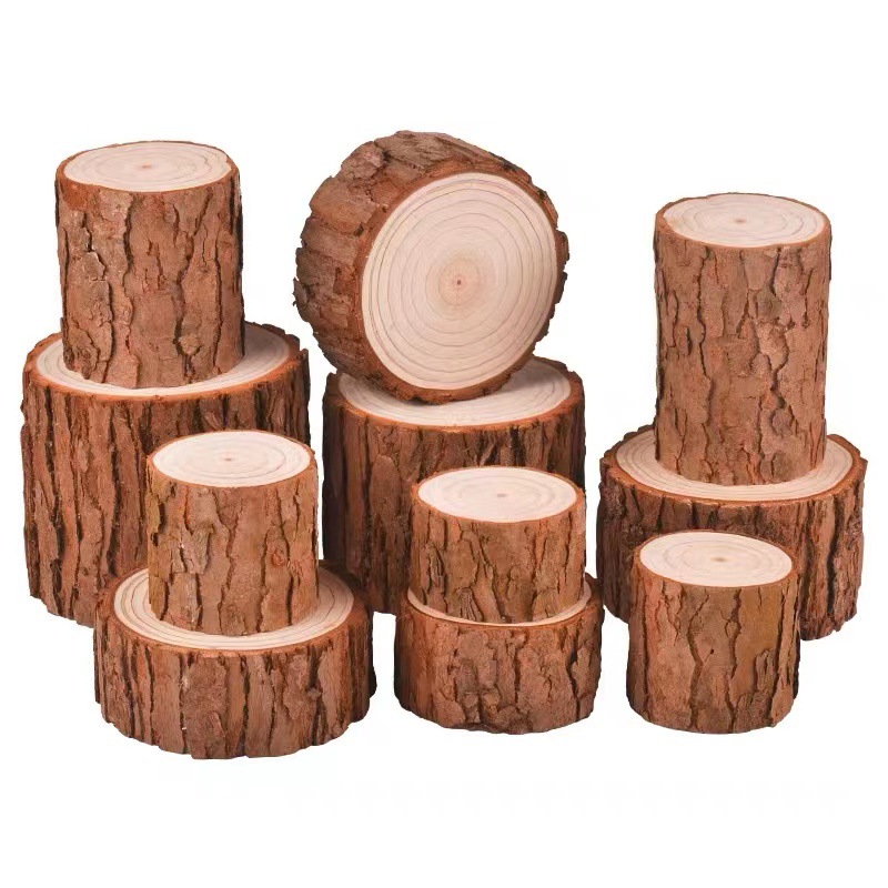 Fir firewood decorative wood small round wood natural fir background wall decoration courtyard corridor decorative fireplace