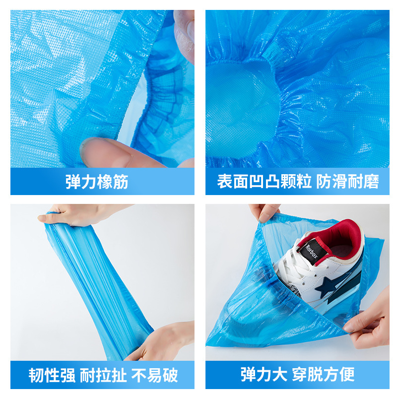 Disposable Cpe Plastic Shoe Covers Thickeneded Non-Slip Rainproof Foot Covers Wear-Resistant Rainy Day Waterproof Boot Covers Kidsren's Foot Mask