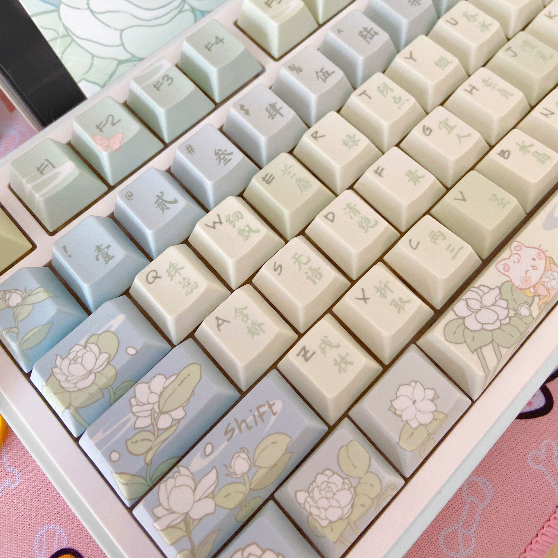 Pbt Sublimation Cartoon Animation Character Keycaps Custom Pattern Large Key Custom Mechanical Keyboard Keycaps Production Oem