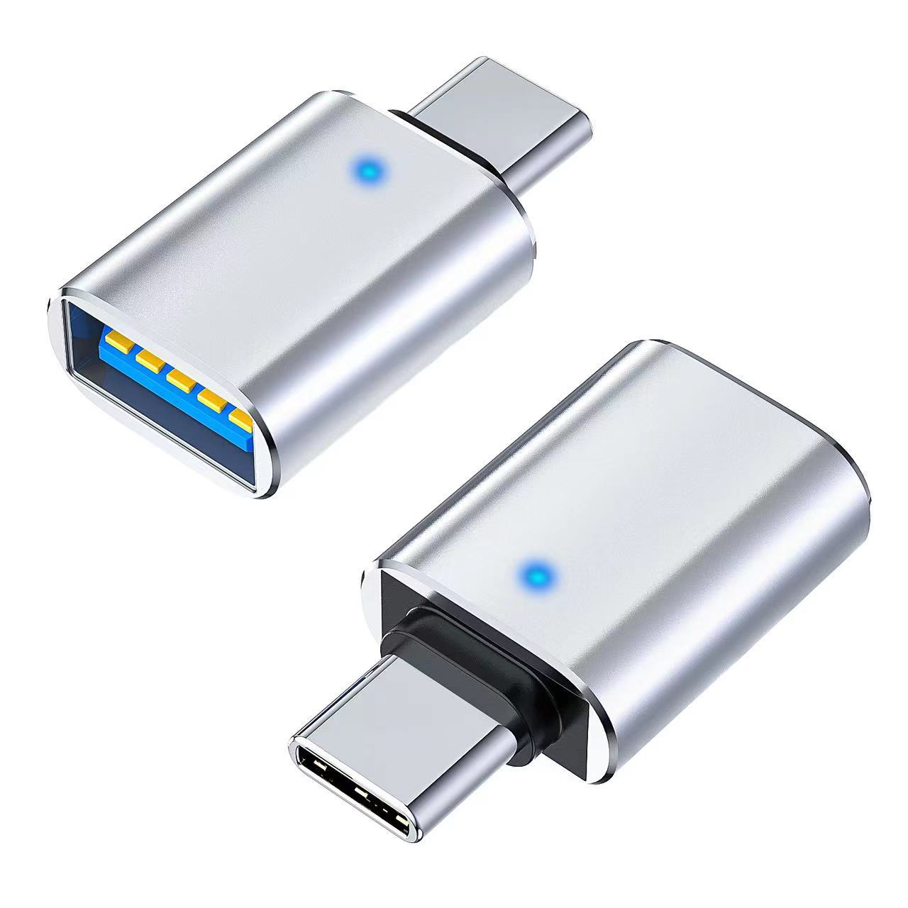 ot adapter typ-c to USB3.0 mobile phone with light card reader car charging adapter accessories wholesale