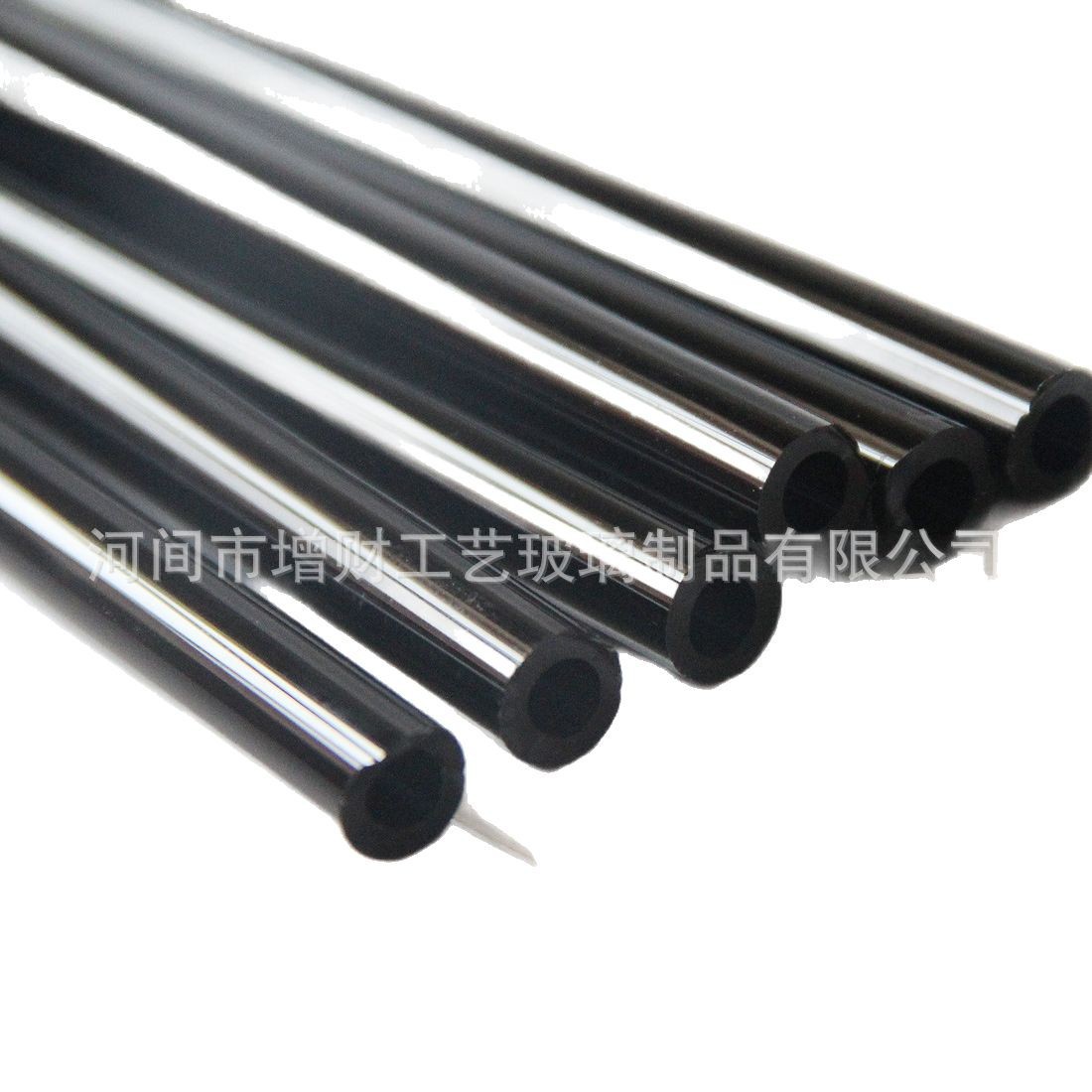 Factory Customized Black High Borosilicate Colored Heat-Resistant Glass Tube, Hand-Blown High-Temperature Resistant Bottomless Double-Pass Glass