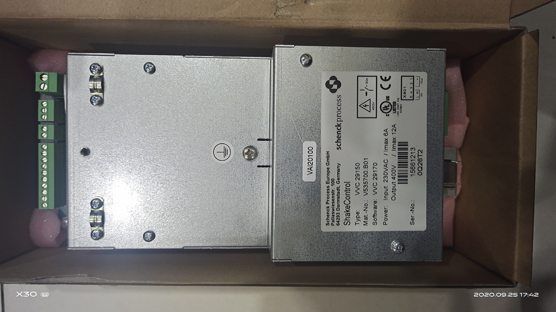 German Schenck 	 Veg20650/Vmc206500 	 V082004B04 	 Controller