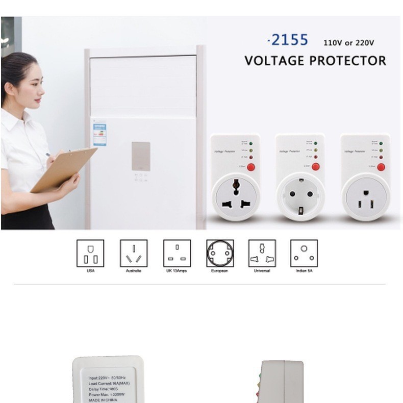 Foreign Trade Export Factory Direct Supply 120V American North and South American Voltage Protector Fridge Refrigerator Protective Socket
