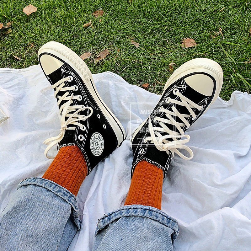 Twilight Star Evenstar Round Label Canvas Shoes Student Male and Female Couple Shoes Korean Mis-211 Sneakers