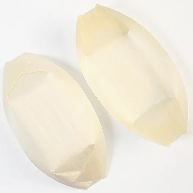 Cross-Border Wooden Boat Box, Disposable Biodegradable Tableware, Poplar Sushi Boat, Wooden Boat, Support Labeling and Delivery