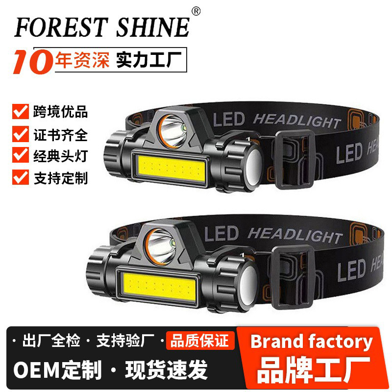 Переносной светодиодный фонарь, аккумуляторный налобный фонарь, мощный фонарик, магнитный свет для ночной рыбалки, уличное освещение высокой яркости