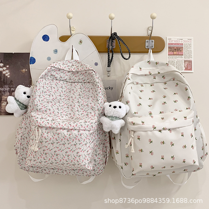 Кросс-бордерный маленький цветочный рюкзак женский стиль для младшей школы свежий и нежный стиль