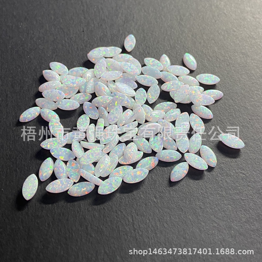 5X10Mm Marquise Flats Bottom Plain Opal Bare Stone Synthetic Opal Gemstone Artificial Opal Opal Stone Silver Ring