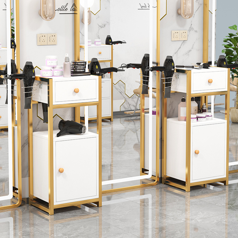 Тележка для инструментов парикмахера с зеркалом, шкаф для хранения в барбершопе, тележка для хранения инструментов для химической завивки и окрашивания