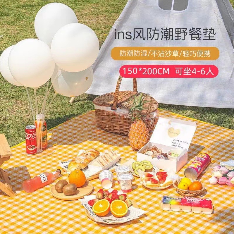 Pastoral Style Picnic Mat Outdoor Camping Beach Mat Portable Outing Picnic Mat Wholesale Leisure Plaid