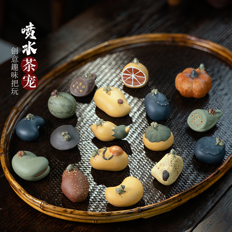 Чайный питомец с водяными распылителями, керамические фигурки для набора чая