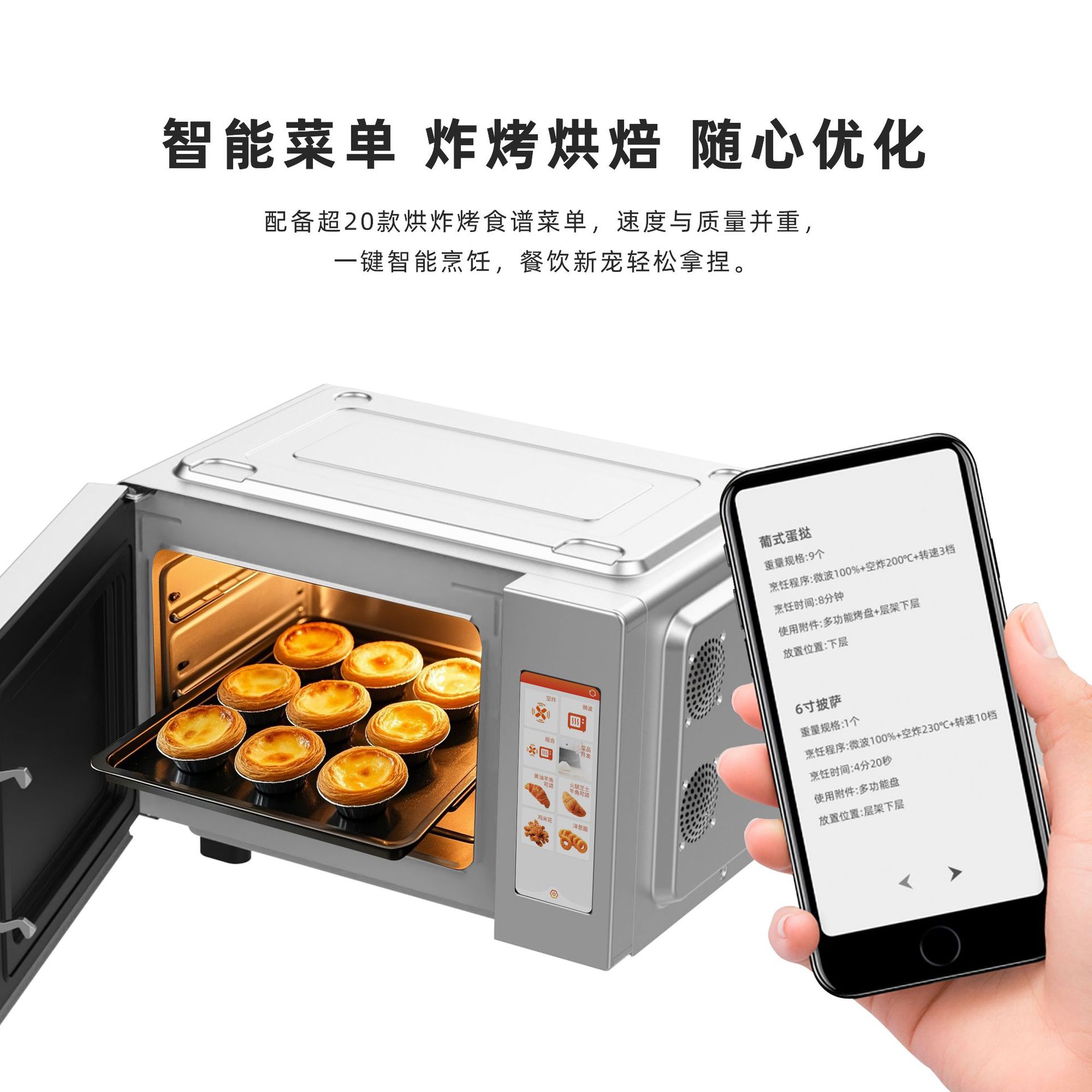 Rnice Commercial Microwave Oven, Large-Capacity Oven, Air Frying, No Need to Defrost, Efficient Meal Preparation