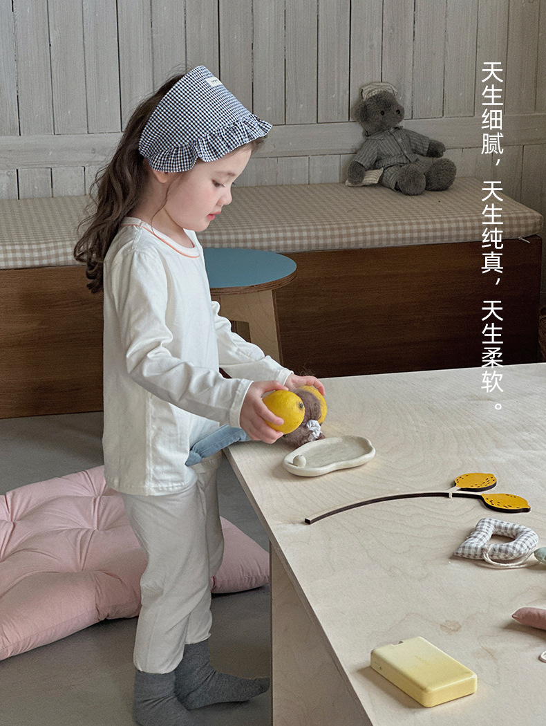 Anmeiya Children's Organic Cotton Underwear Set Autumn Clothing Set Korean Version Unisex Brushed Thermal Underwear and Pants Manufacturer Wholesale