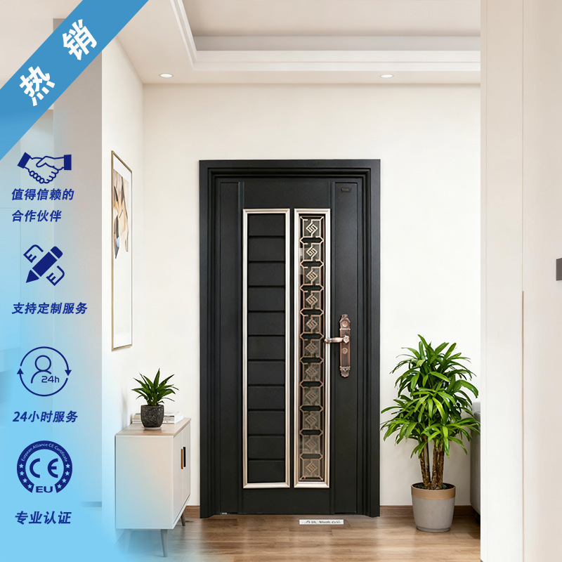 Входная дверь в корейском стиле из нержавеющей стали 304 для дома, жилой зоны, самостроенной виллы, безопасная и противоугонная внутренняя дверь