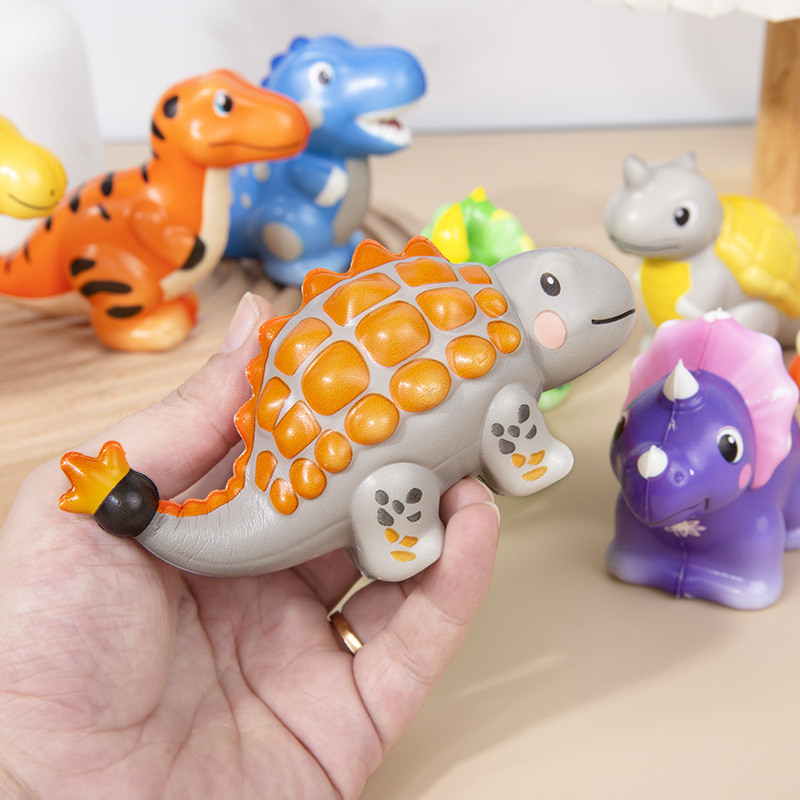 Cross-Border New Product Simulation Dinosaur Pu Slow Rebound Decompression Toy Pinch Decompression Animal Triceratops Factory Wholesale