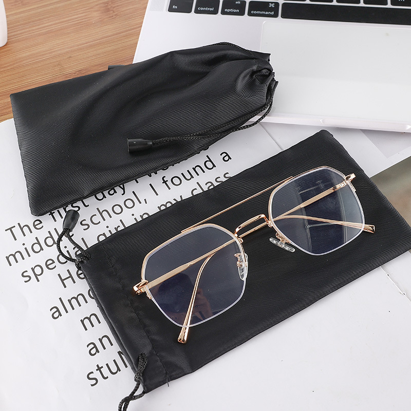 Factory spot Wholesale Sunglasses Black composite cloth mirror bag solid color drawstring storage bag waterproof bag glasses bag