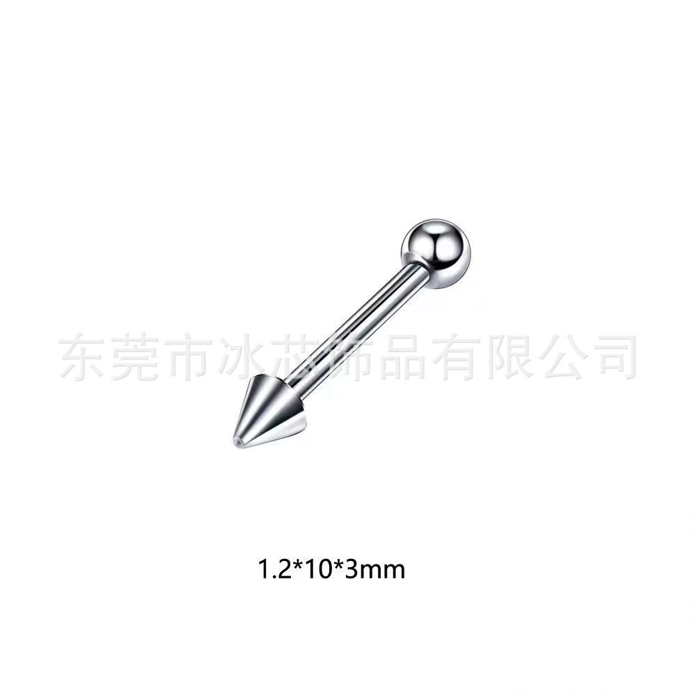 Cross-border e-commerce stainless steel straight bar tongue nail ear nail ear bone nail human body puncture jewelry wholesale