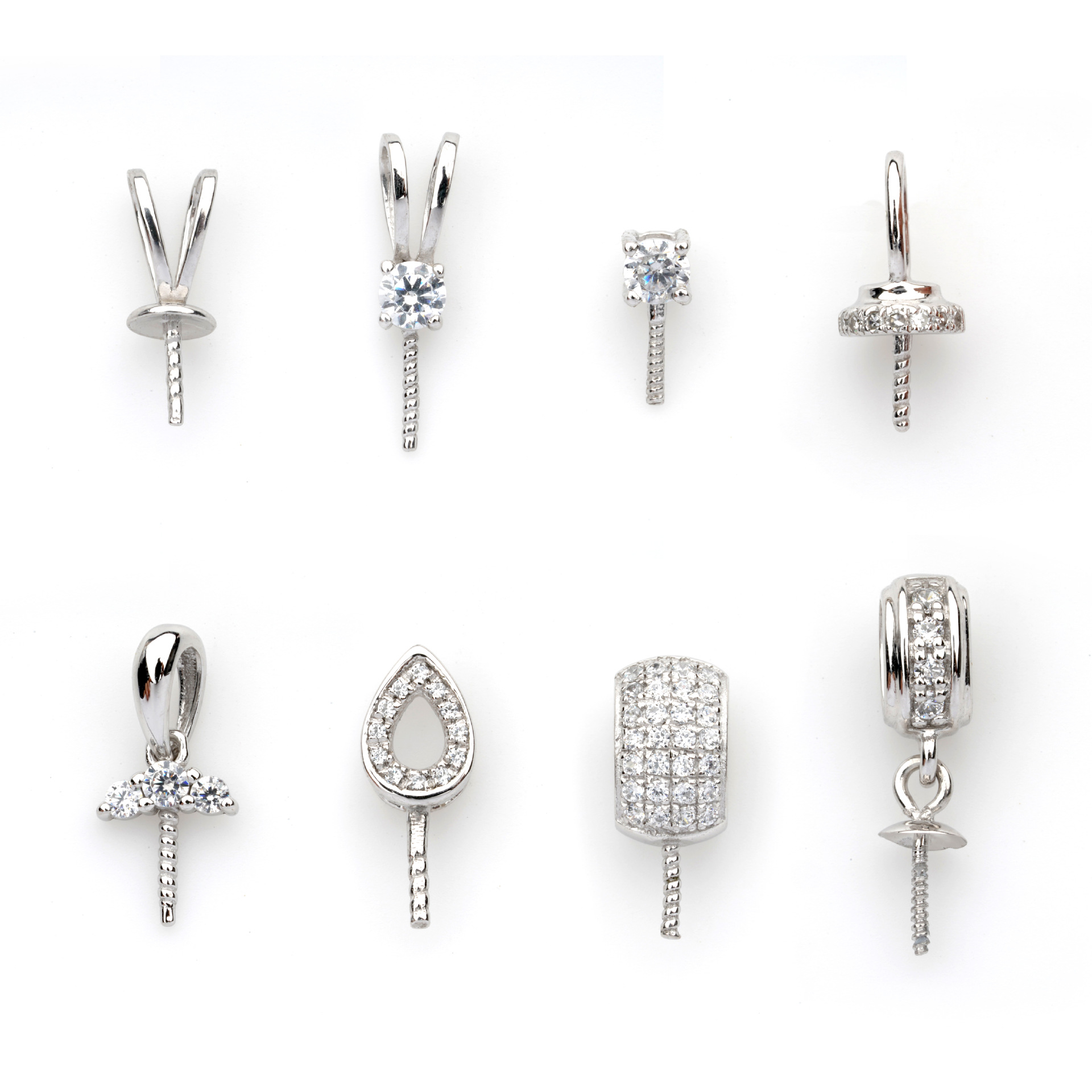 Pt900 Accessories Pendant Zircon Diamond Inlaid Pendant Buckle Pendant Accessories Bead Free Chain Combination