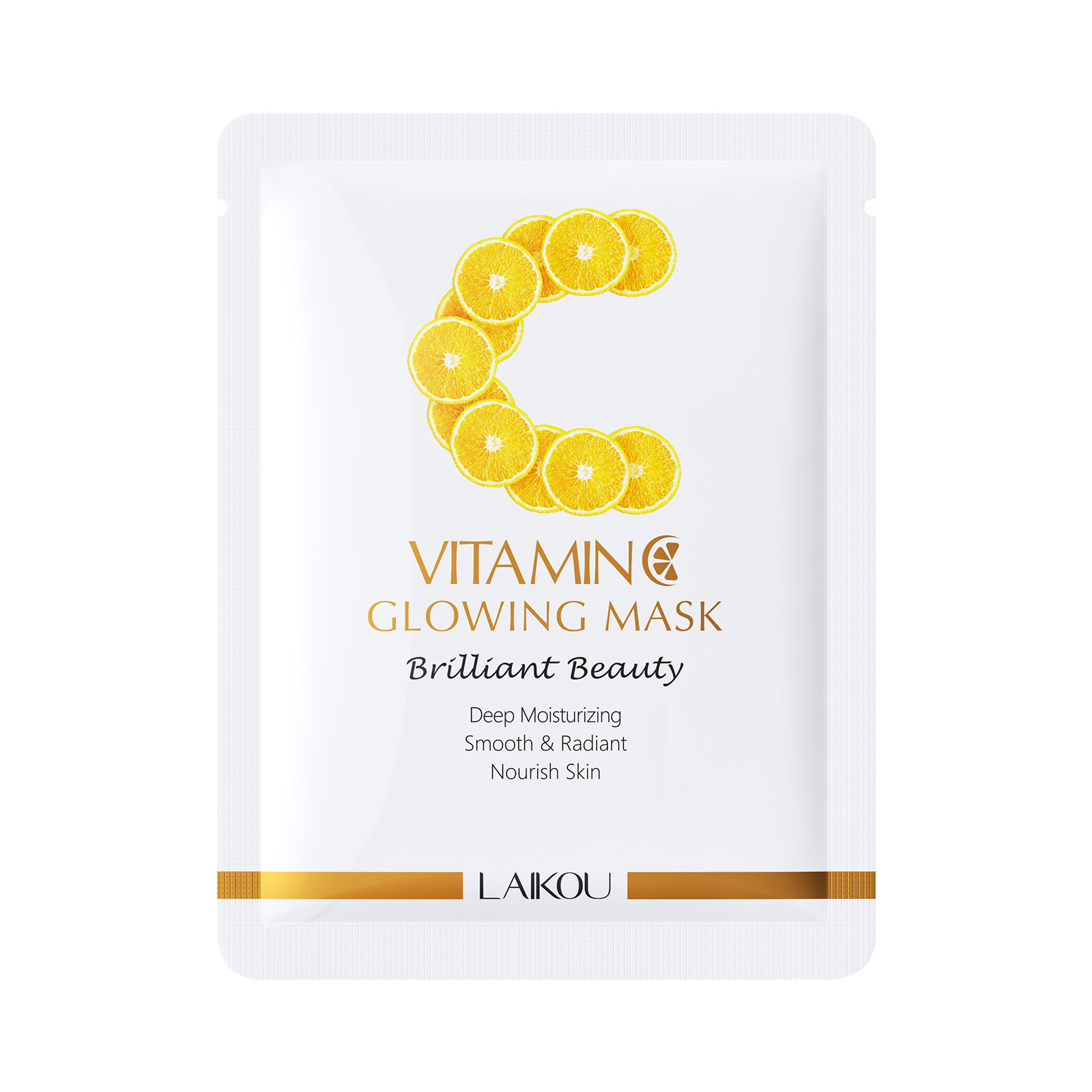 Cross-Border New Product Laiko Vitamin C Glowing Mask 25g Hydrating Moisturizing Patch Mask Spot Foreign Trade Mask Full English