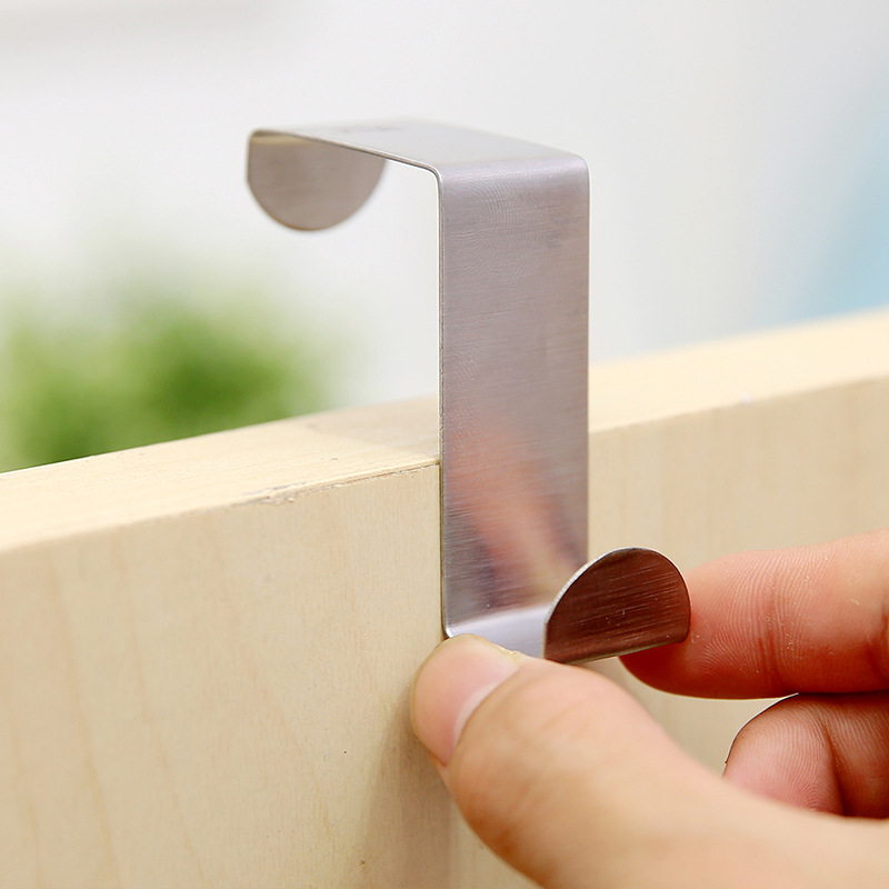 Stainless steel door rear hook door hanger S hook wardrobe non-perforated Z hook dormitory door rear storage single hook