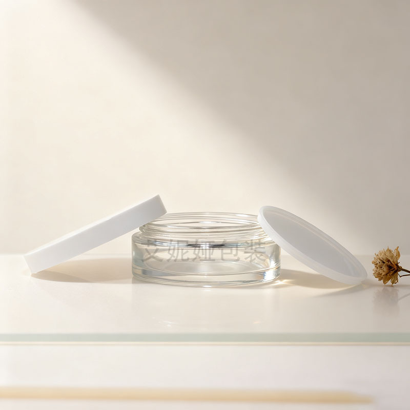 Ultra-Flat Bottle 100g Transparent Cleaning Soap Glass Bottle Face Cream Bottle Mask Jar Body Lotion Bottle Cosmetics Sub-Bottle