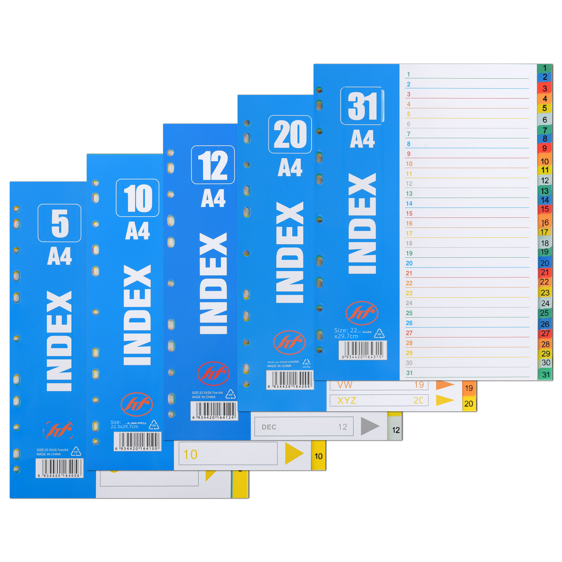 A4PP plastic classification page color digital classification paper paging paper non-word partition paper index paper factory direct sales