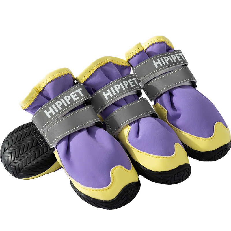 Autumn and Winter Warm and Colorful High-Top Waterproof Big Dog Shoes for Going Out, Medium and Large Dog Cotton Shoes, Border Collie Golden Retriever Pet Rain Boots