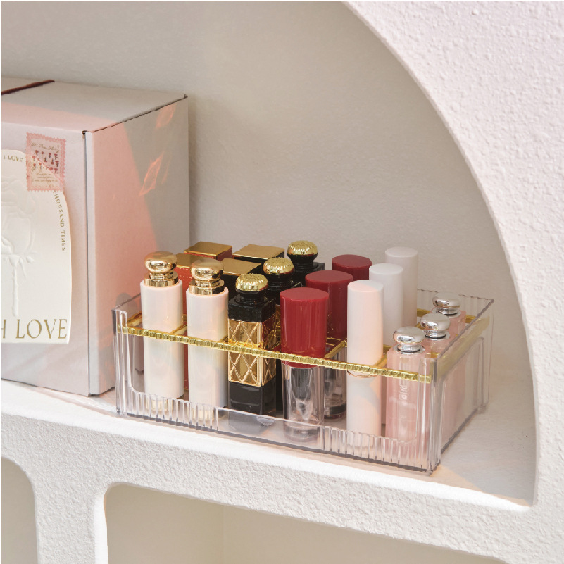 18-grid lipstick storage box makeup lip gloss lipstick desktop transparent lip glaze storage box display rack simple lipstick rack